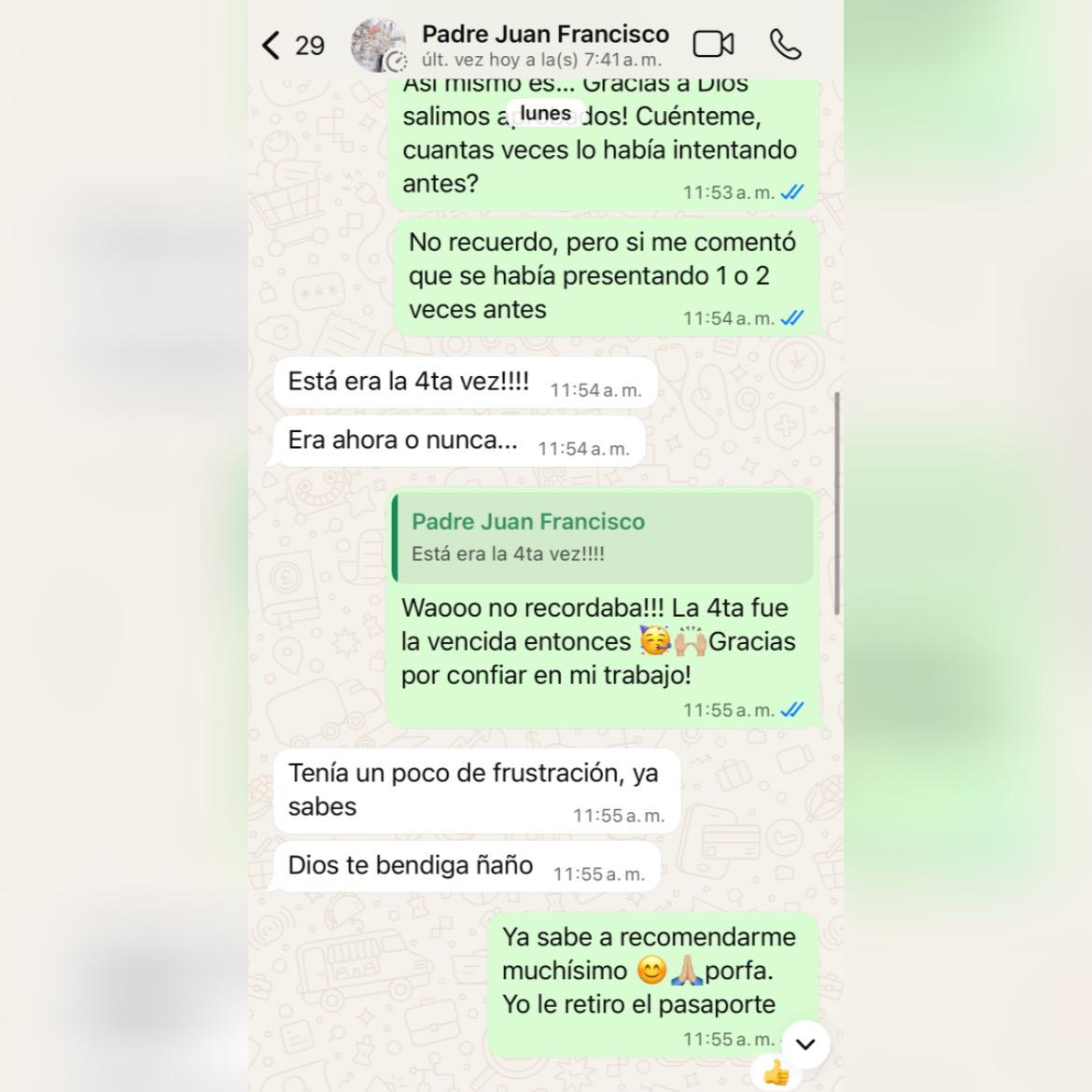 Testimonio de cliente por WhatsApp 4